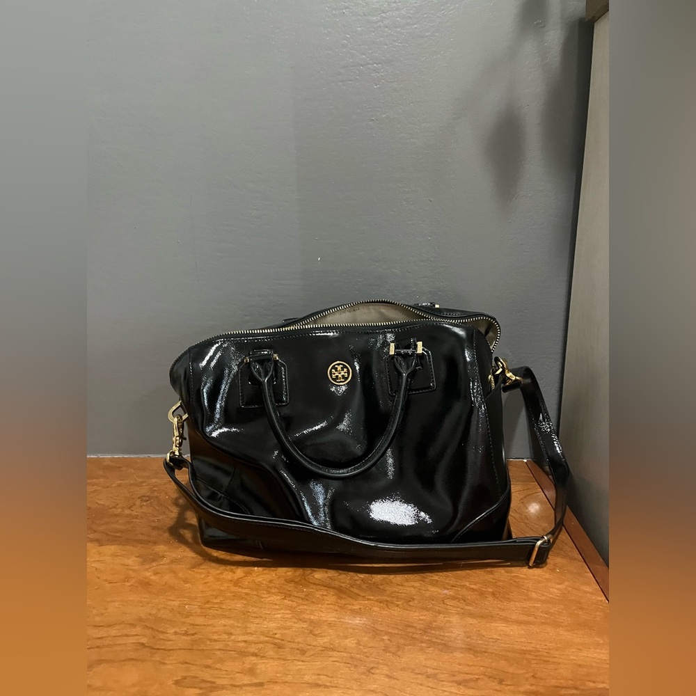 Tory Burch Black Canvas Bag Large